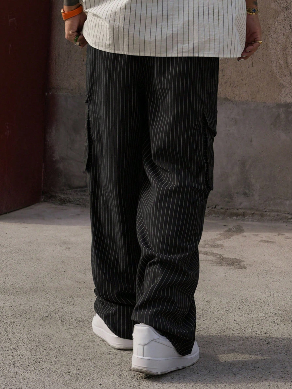 Striped Relaxed Cargo Pants