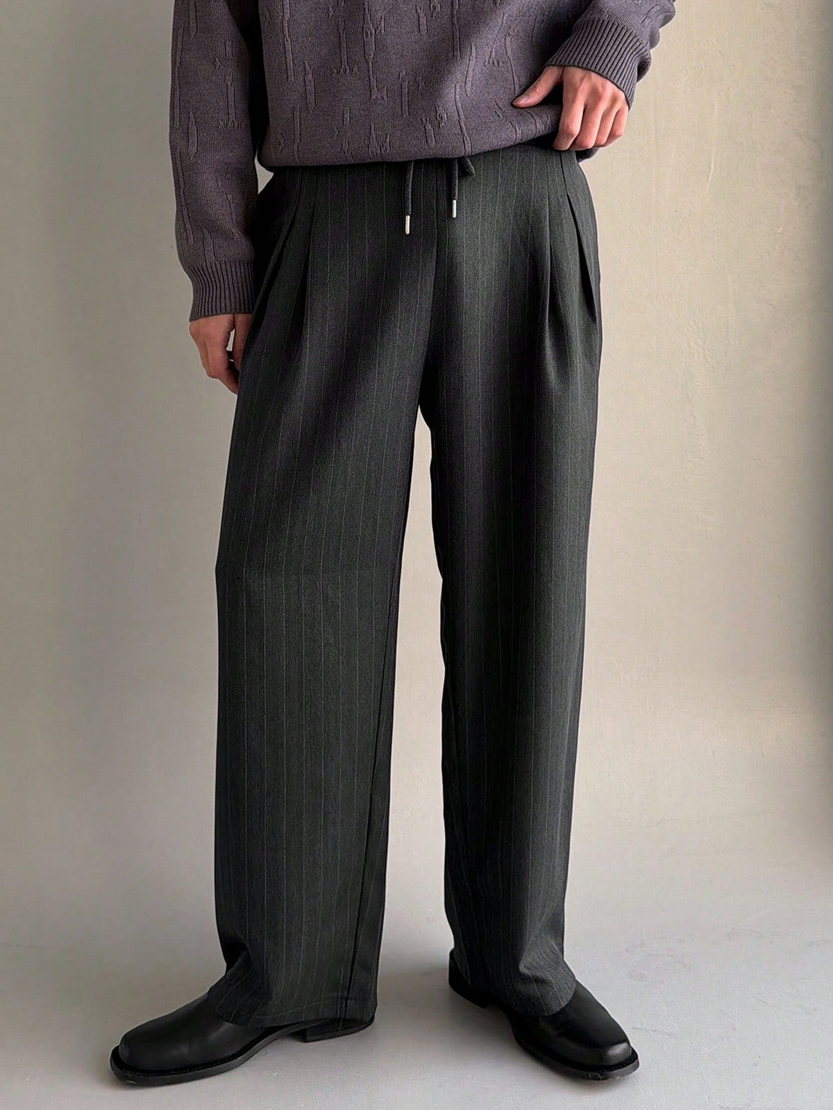 Pinstripe Wide Leg Trousers