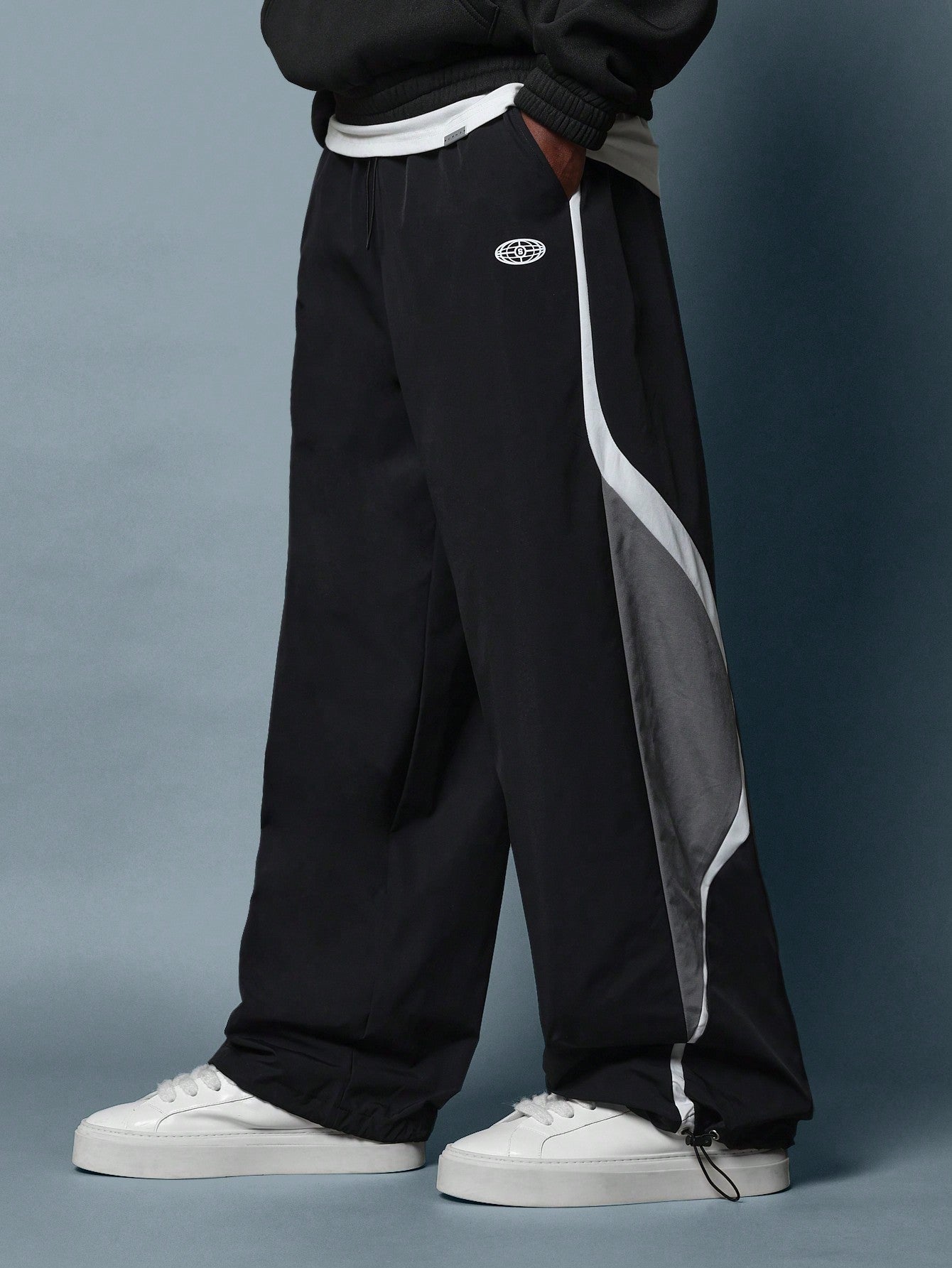 Oversized Black Track Pants