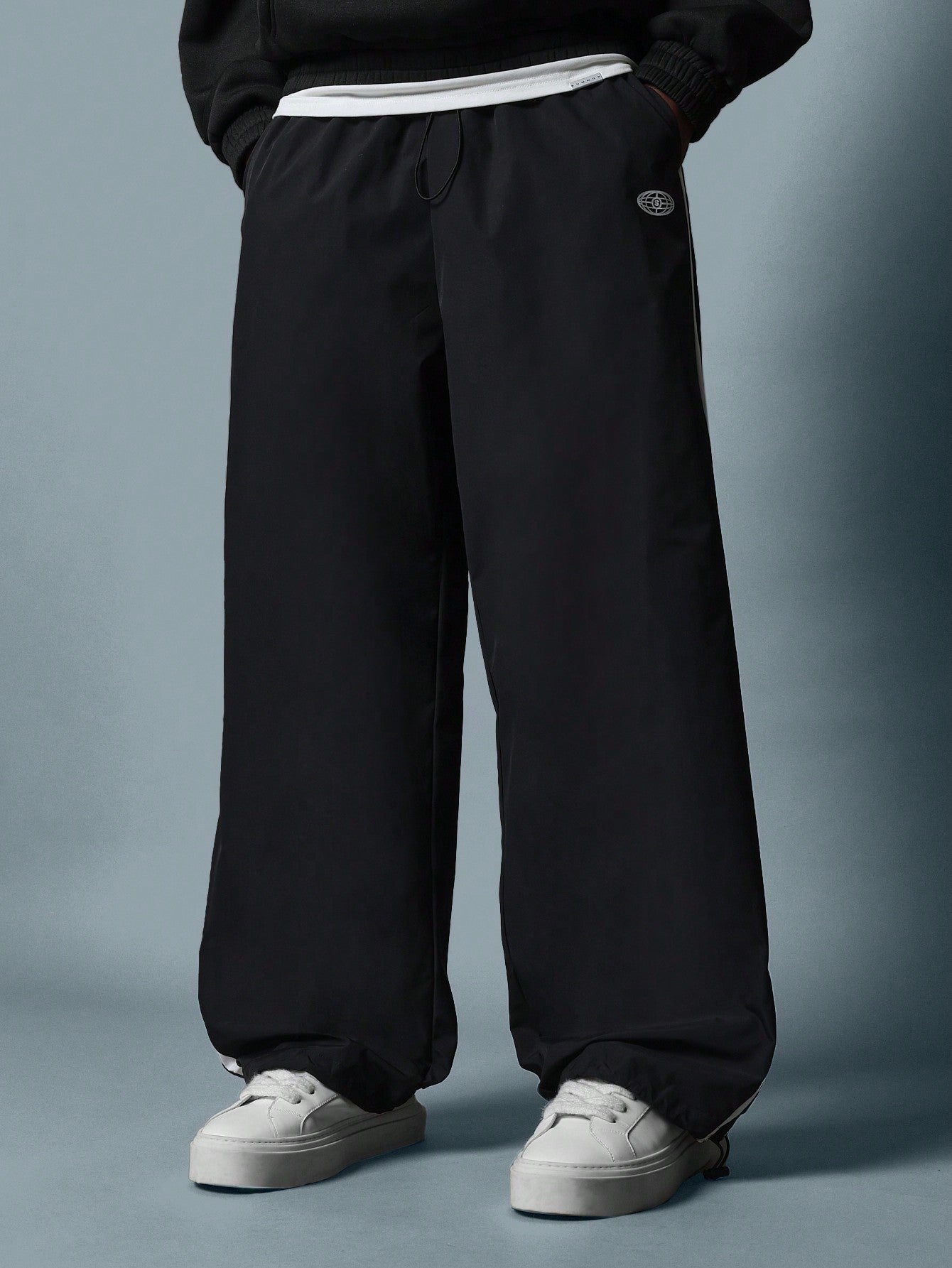 Oversized Black Track Pants