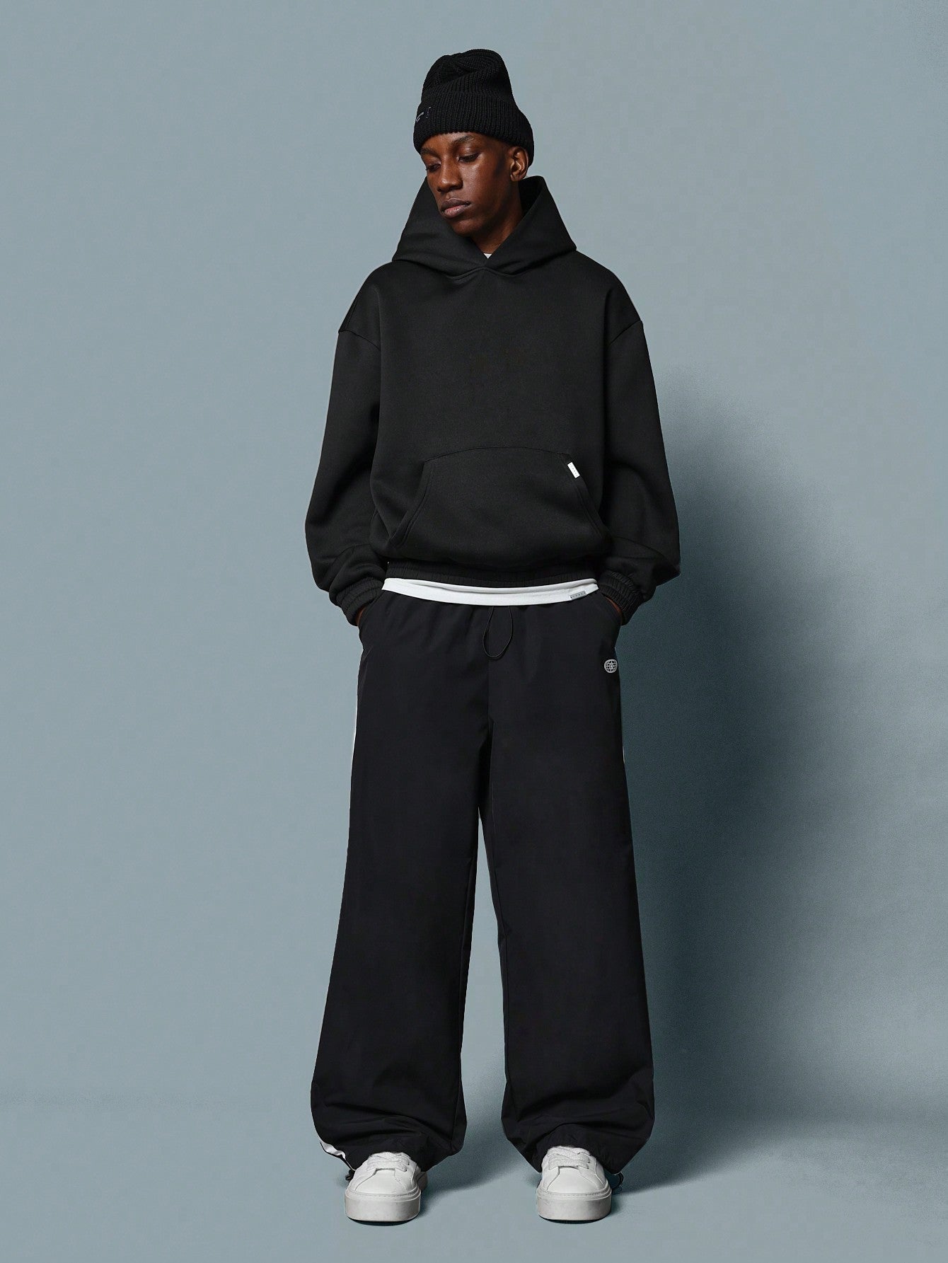 Oversized Black Track Pants